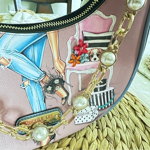 Nicole Lee Handbags - Nicole Lee Pink and Blue Shoulder Bag